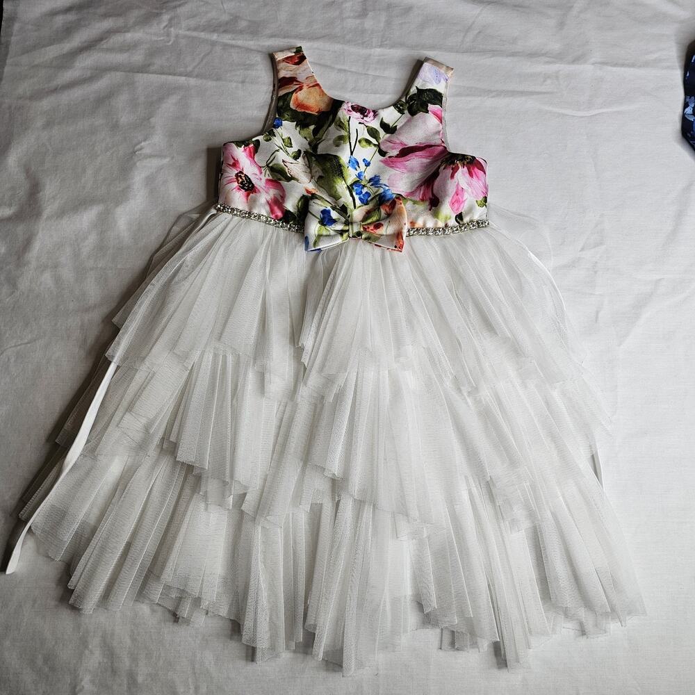 American Princess Designer Girls Size 6x/7 Flowered Party Dress PROM